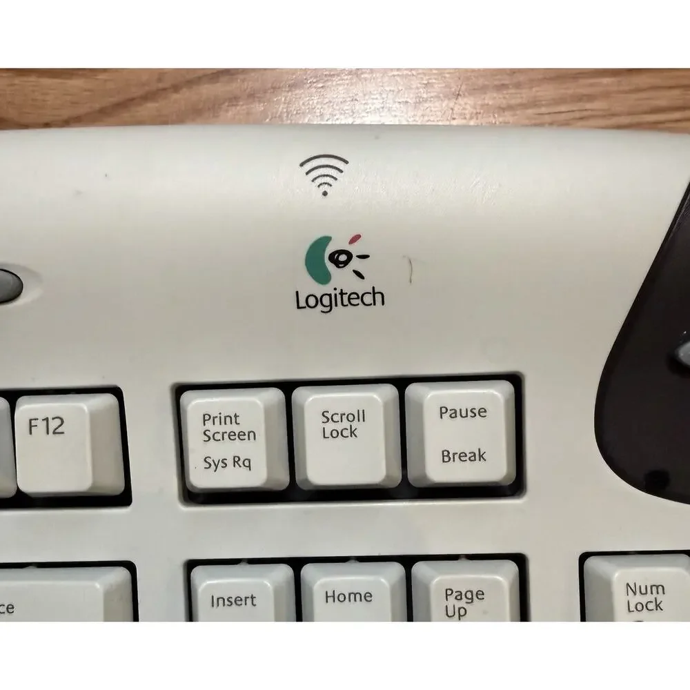 Logitech Cordless iTouch Keyboard w/ Receiver PS/2 Vintage Untested Clean